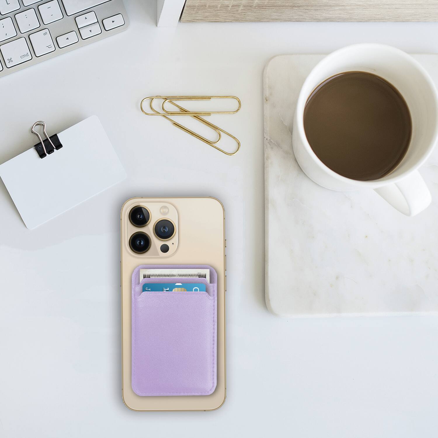 Alt View 1. OTM Essentials - Phone Wallet Sleeve, Magnetic, Purple - Purple.