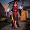 Front. Joyfy - 12FT Giant Halloween Inflatable Grim Reaper with Scythe – Scary Indoor Outdoor Yard Lawn Garden Decor for Holiday Party - Black.