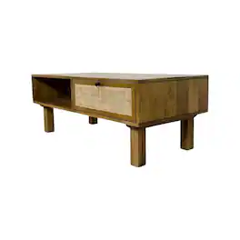 Carolina Chair & Table - Haven Dual-Compartment Coffee Table - Blonde Acacia - Beige