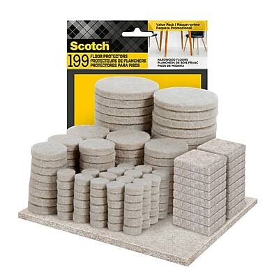 Scotch - Felt Pads, Assorted Sizes, 199/Pack (FP845-199NA) - Beige