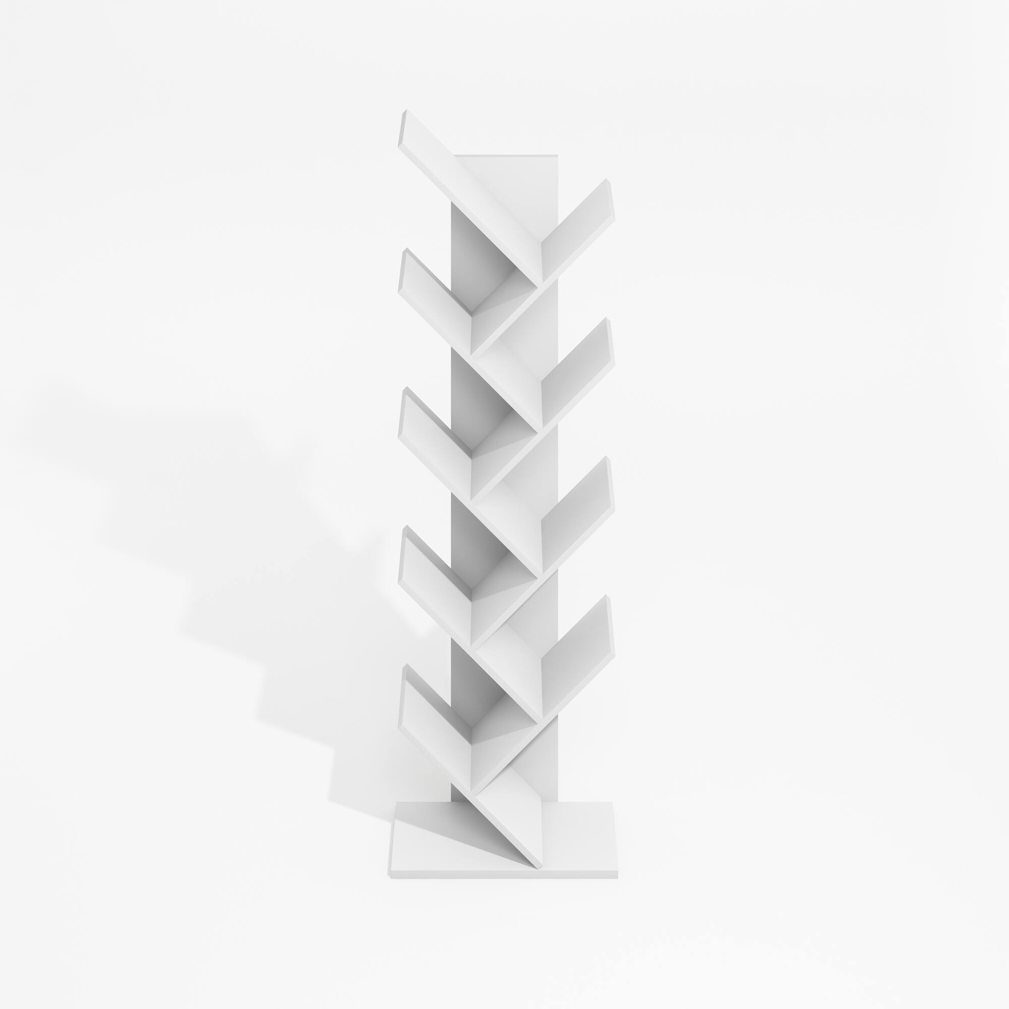 Alt View 1. Furinno - Tree Bookshelf 9-Tier Floor Standing Tree Bookcase - Plain White.