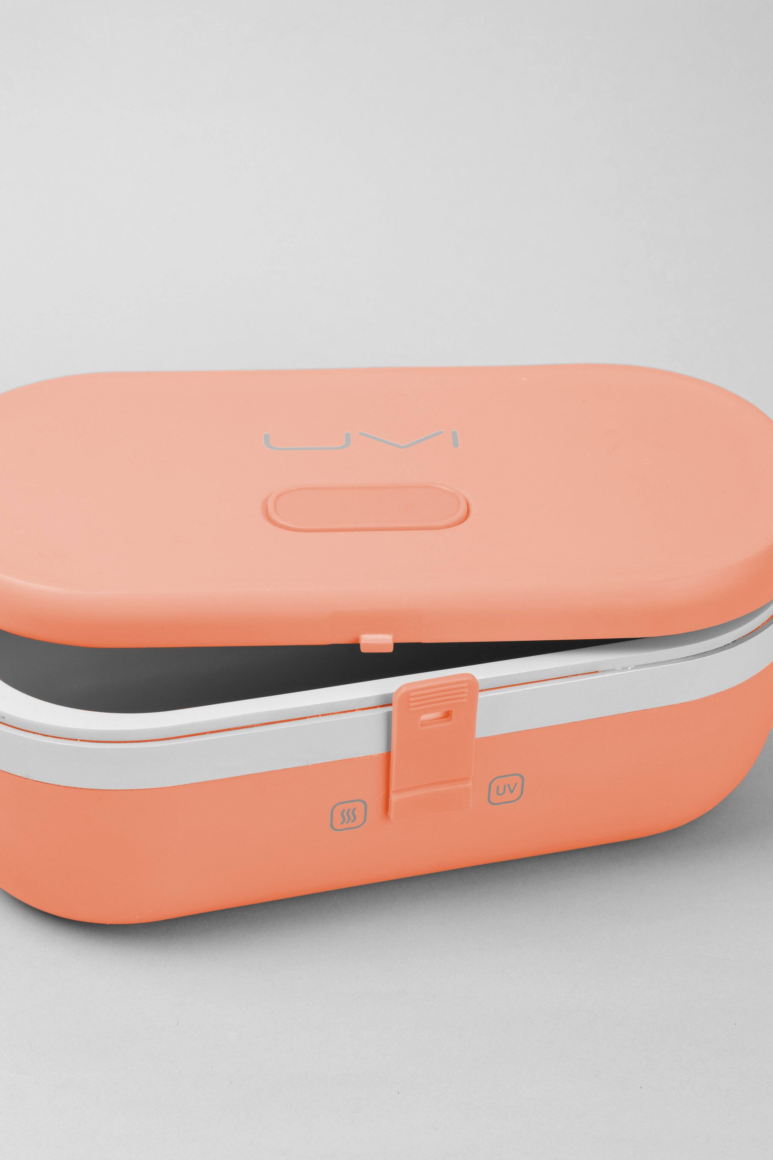 Alt View 4. UVI - UVI Plus Lunchbox – Portable Self-Heating Lunch Box with UV Sanitizer & USB-C Charging - Salmon.