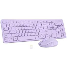 Earthley Blooms - Wireless and Mouse Combo - Standard Office PC Optical Mice Pink - Purple