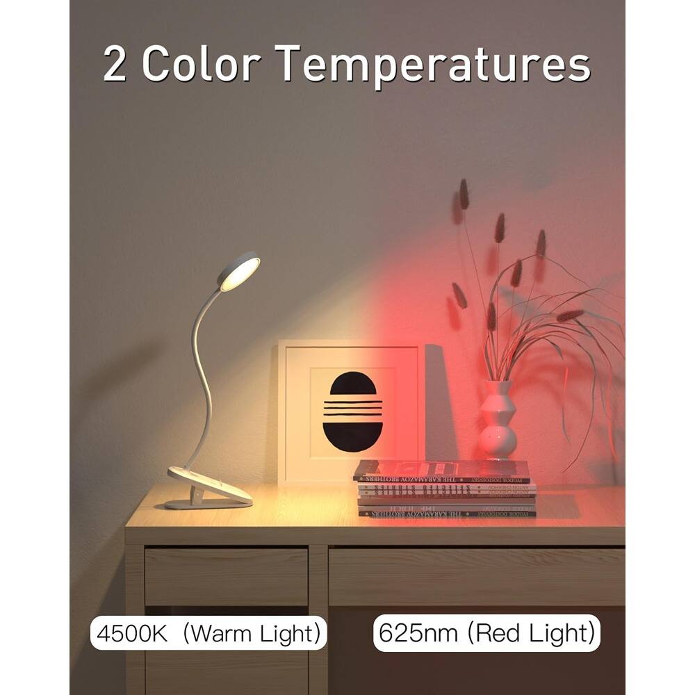 2 Color Temperatures

4500K (Warm Light)

625nm (Red Light)