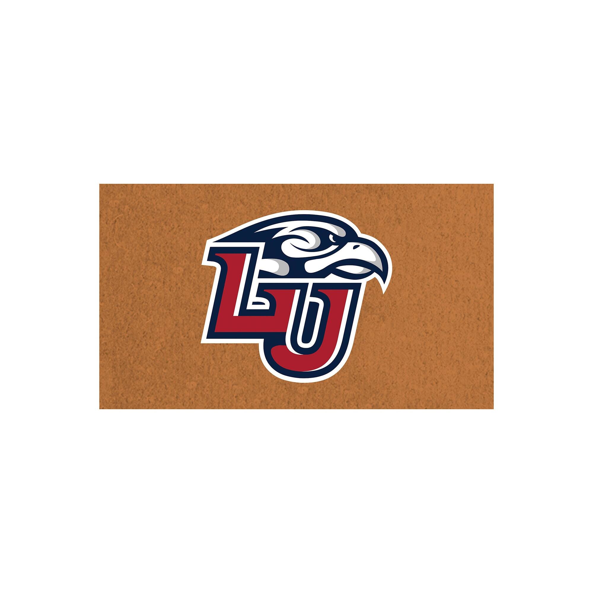 Front. Evergreen Enterprises - Liberty Flames 28" x 16" Team Logo Outdoor Coir Mat - Multicolor.