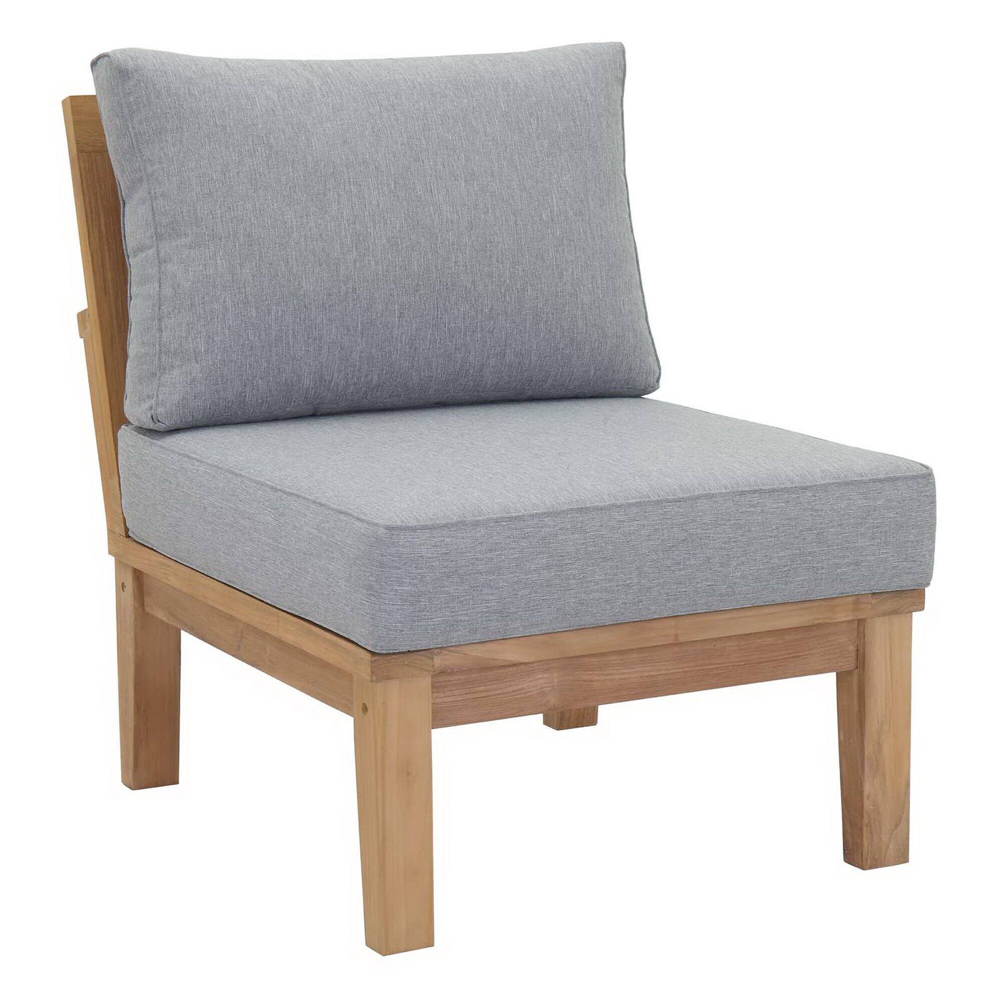Angle. Modway - Marina Armless Outdoor Patio Teak Sofa by Modway - Natural Gray.