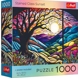 Trefl - 1000 Piece Puzzle - Stained Glass Sunset
