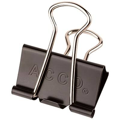 Alt View 3. ACCO - Medium Binder Clips, 0.63" Capacity, Black, 12 Clips/Pack - Black.