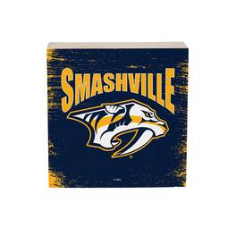 Evergreen Enterprises - Nashville Predators 6" Square Fan Chant Wood Block Shelf Sign - Multicolor