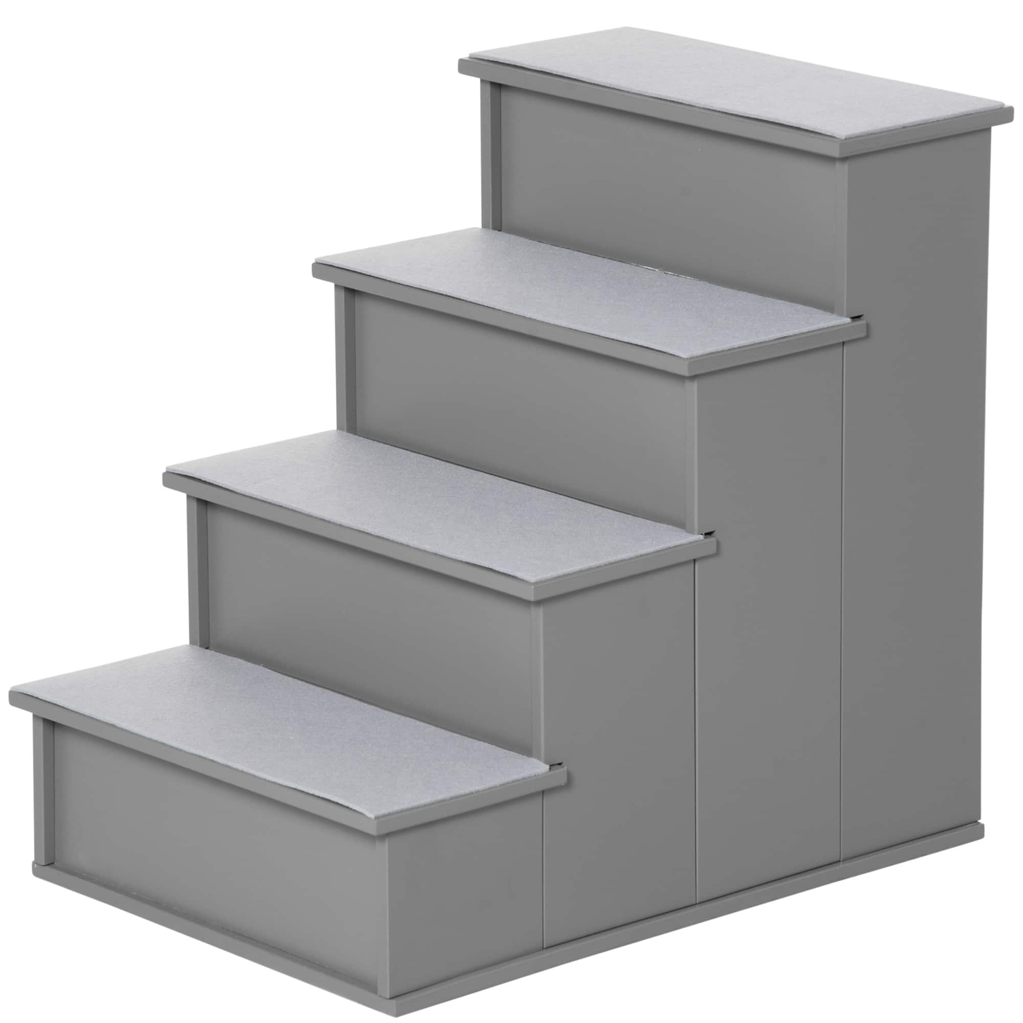 Pawhut - Pet Stairs, Small Pet Steps with Cushioned Removable Covering for Dogs and Cats Up To 22 Lbs - Gray price history on PriceWatchPro