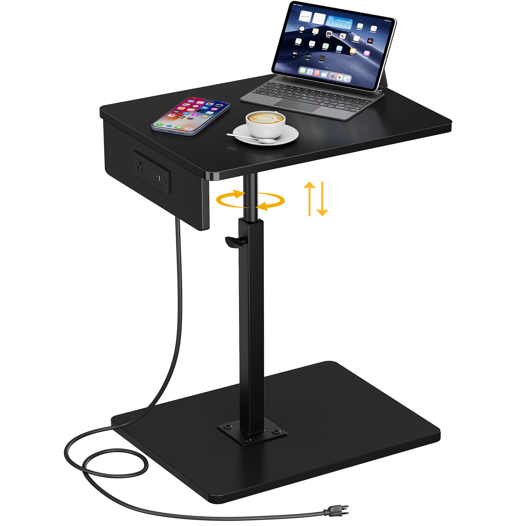 Black 16"D x 12"W x 18-32.5"H