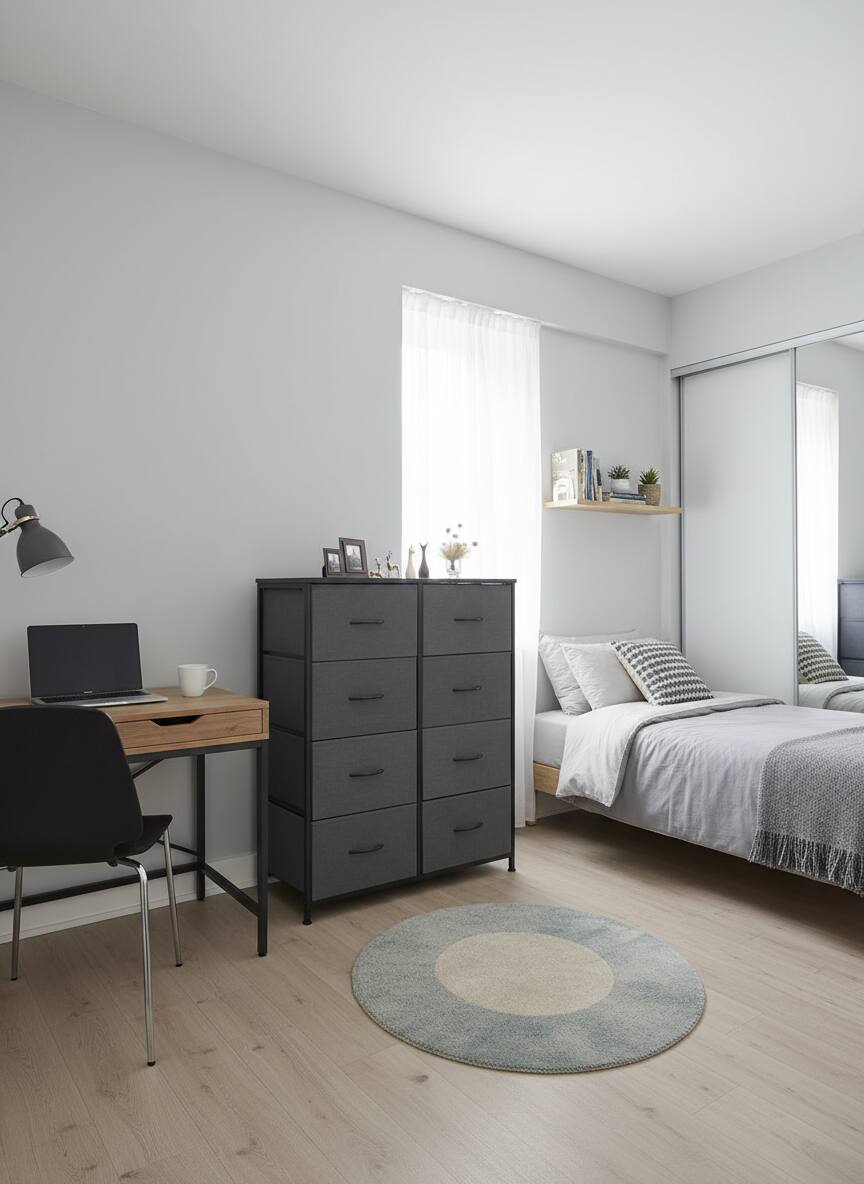 Alt View 2. AOITUN - Tall 8-Drawer Fabric Dresser, Gray Vertical Storage Chest with Wood Top, Closet Organizer for Bedroom. - Gray.