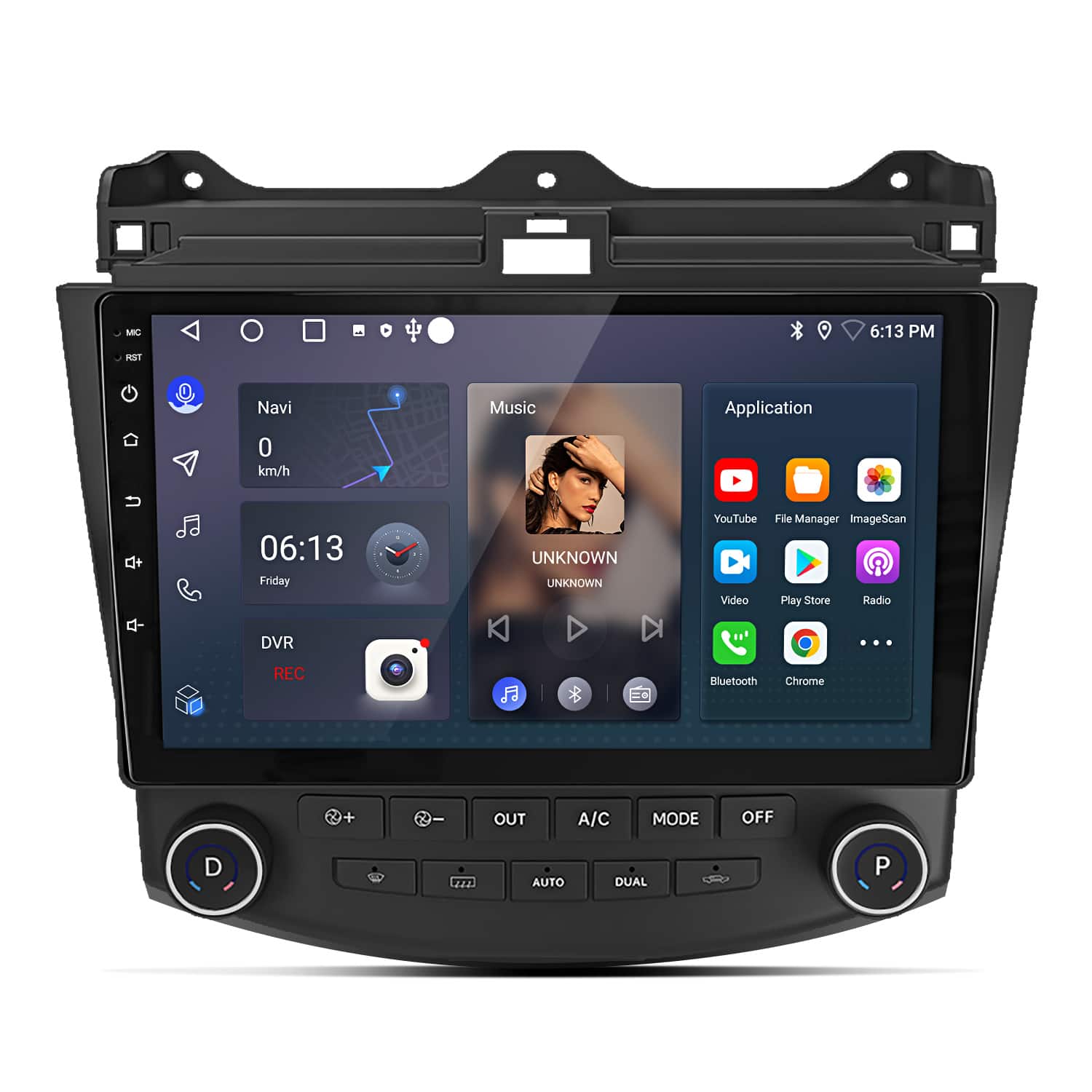 Junsun - 2+64G Android14 CarPlay SWC Car Stereo Radio GPS Navi For Honda Accord 2003-2007 - Black