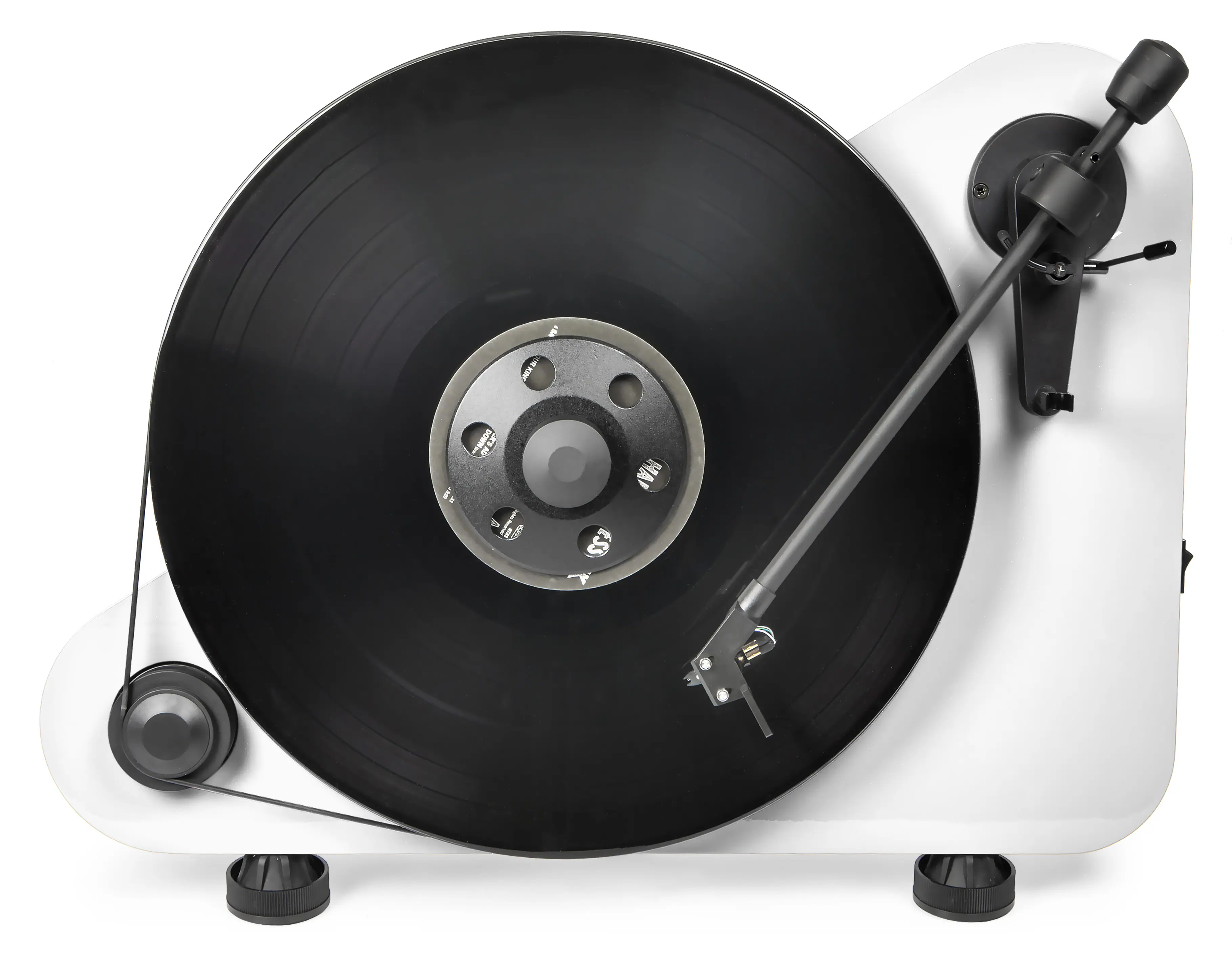 Front. Pro-Ject - VT - E - BT R - Vertical Turntable - Gloss White.