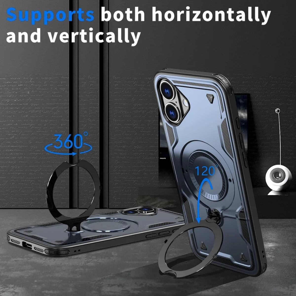 Supports both horizontally and vertically 360 120