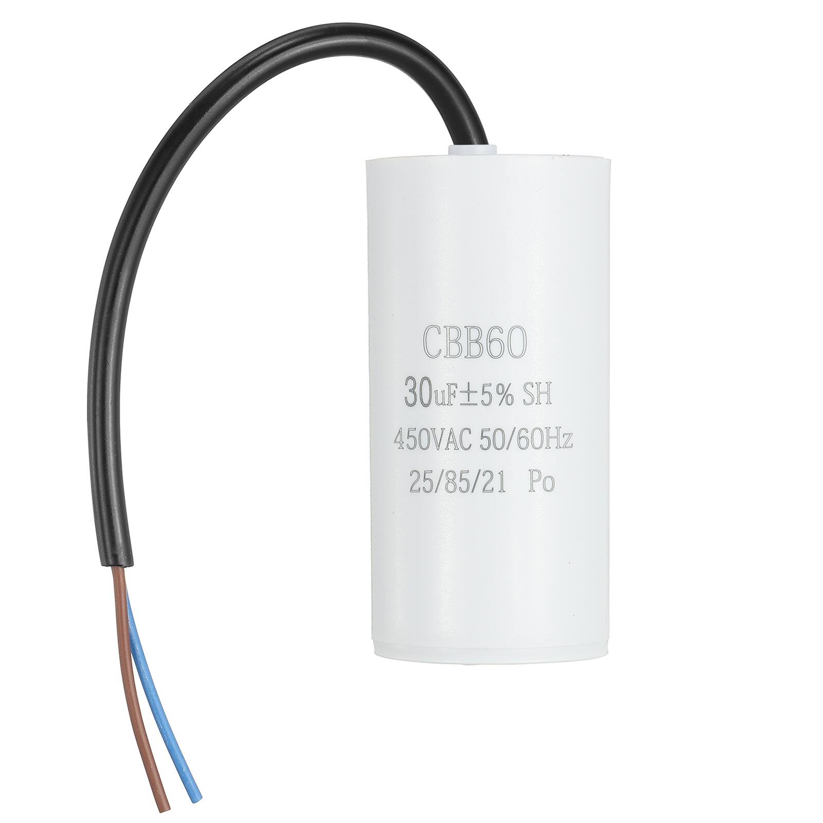 Unique Bargains - 30uF CBB60 Run Capacitor, AC 450V 2 Wires 50/60Hz Cylinder 92x44.5mm for Air Compressor, Water Pump - White price history on PriceWatchPro
