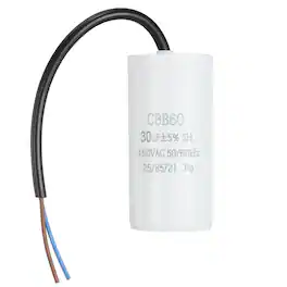 Unique Bargains - 30uF CBB60 Run Capacitor, AC 450V 2 Wires 50/60Hz Cylinder 92x44.5mm for Air Compressor, Water Pump - White