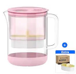 Waterdrop - PT-72P Glass Water Filter Pitcher, 7-Cup, EXTRA Upgraded PF-01A-P Filter - Pink