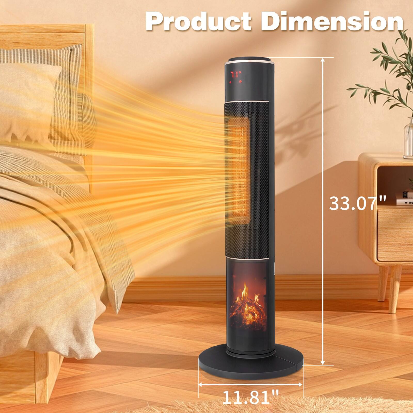 Product Dimension  
Height: 33.07"  
Diameter: 11.81"