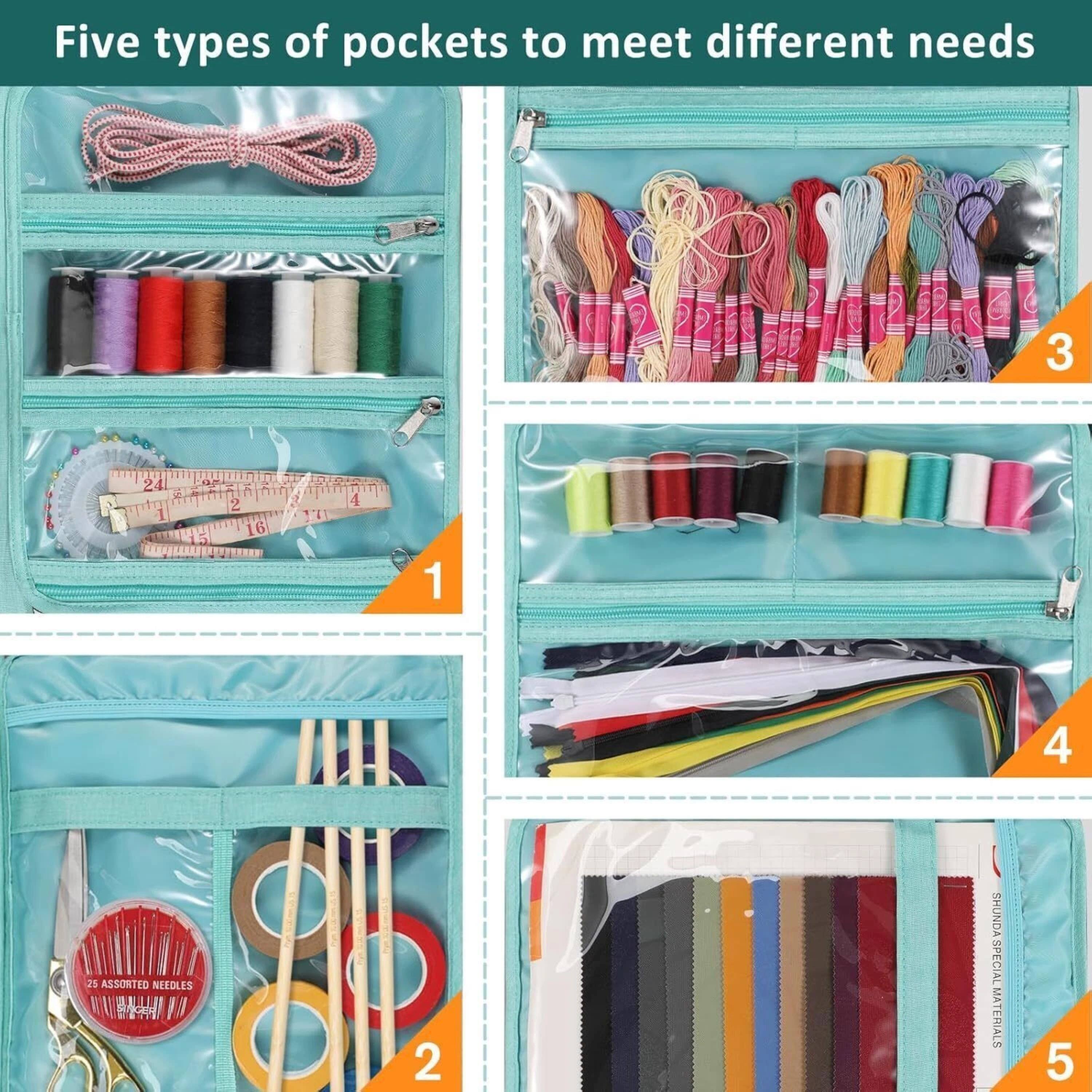 Five types of pockets to meet different needs

1. 24 SA
2. 1 H A F
3. 2 16 2.4 1 4
4. 25 ASSORTED NEEDLES
5. SHUNDA SPECIAL MATERIALS