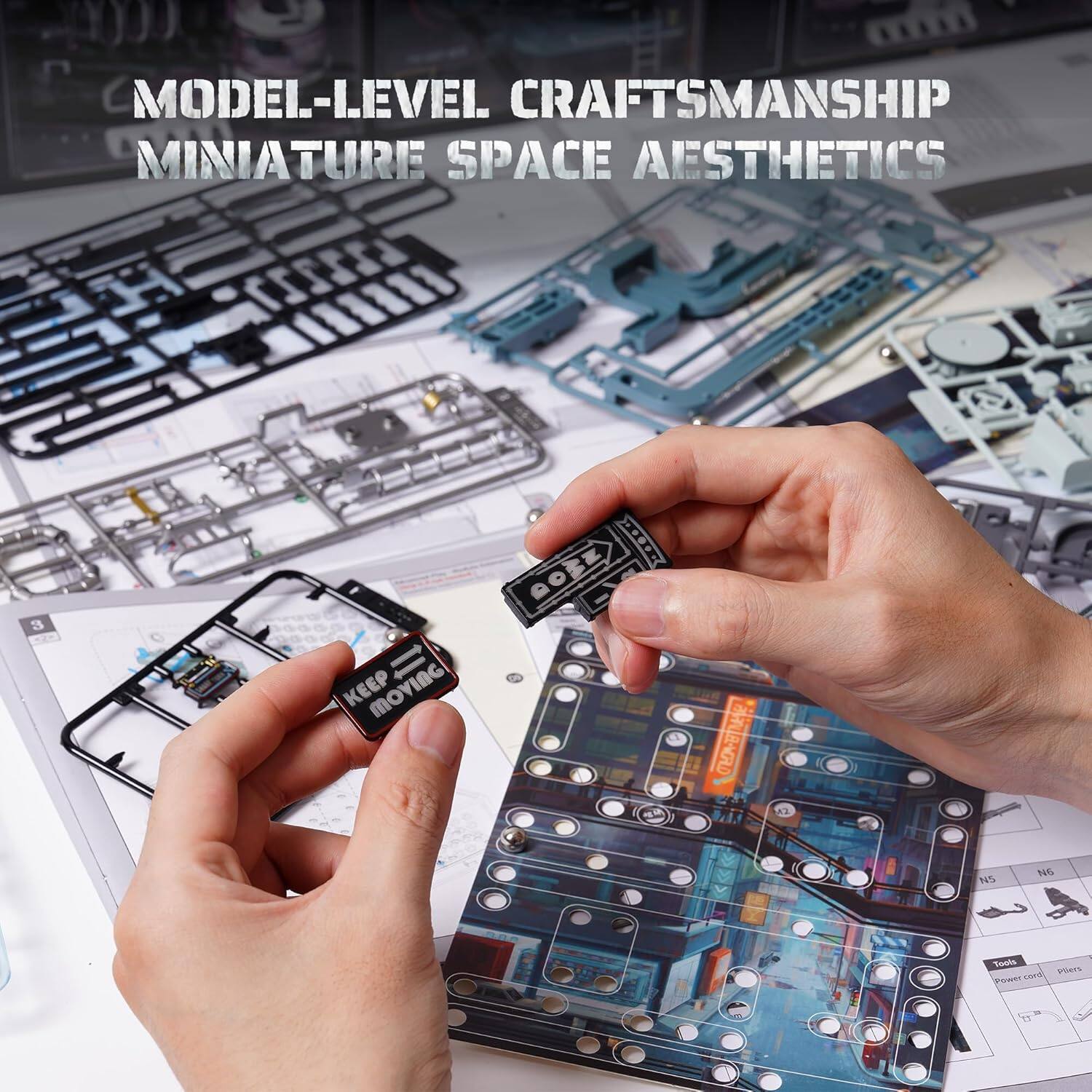 MODEL-LEVEL CRAFTSMANSHIP  
MINIATURE SPACE AESTHETICS  

KEEP MOVING