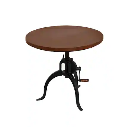 Front. Carolina Chair & Table - Riley Adjustable Height Rustic Coffee Table - Chestnut Top - Black Base - Brown.