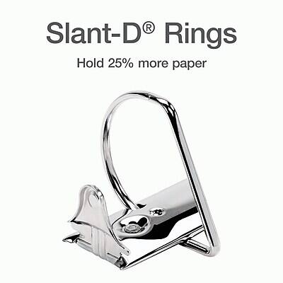 Slant-D® Rings  
Hold 25% more paper