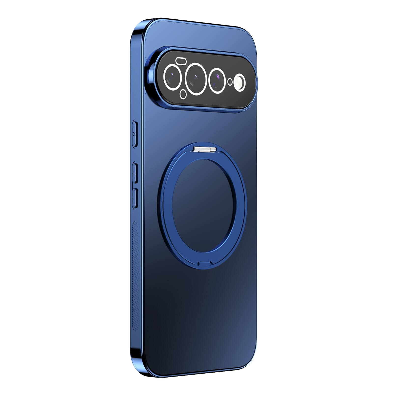 Angle. UUCOVER - Magnetic Case for Google Pixel 11 Pro 360° Rotating Ring Kickstand Full Camera Protection Shockproof Anti-Slip Cover - Navyblue.