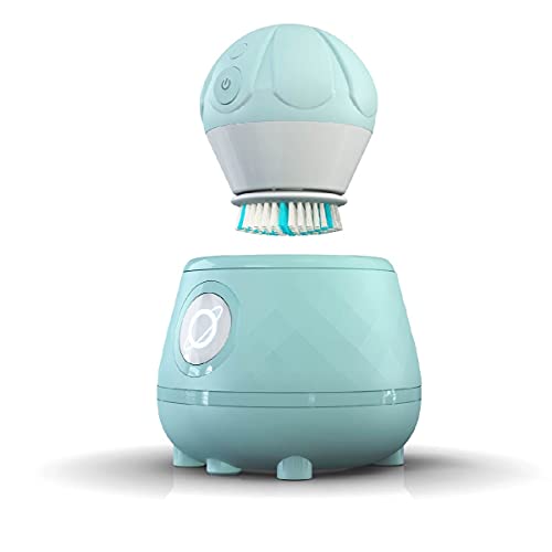 Front. Vulpecula Spade - Ona Diamond Orbital Facial Brush and Cleansing Station – Robin's Egg Blue – Electric Face Cleansing Brush with Ergonomic.