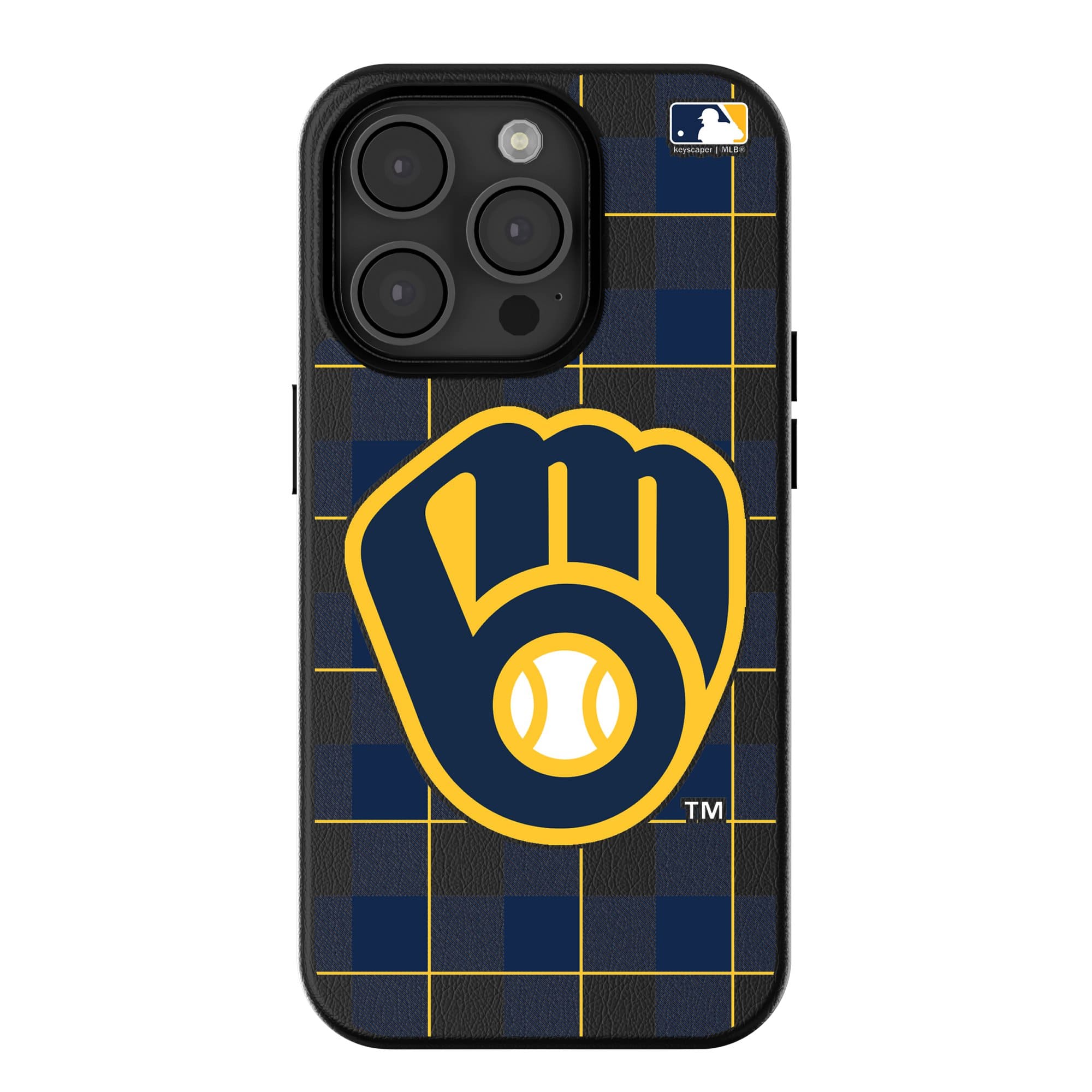 Keyscaper - MLB - Milwaukee Brewers - Plaid Magnetic Bump iPhone Case - 15 Pro - Black price history on PriceWatchPro