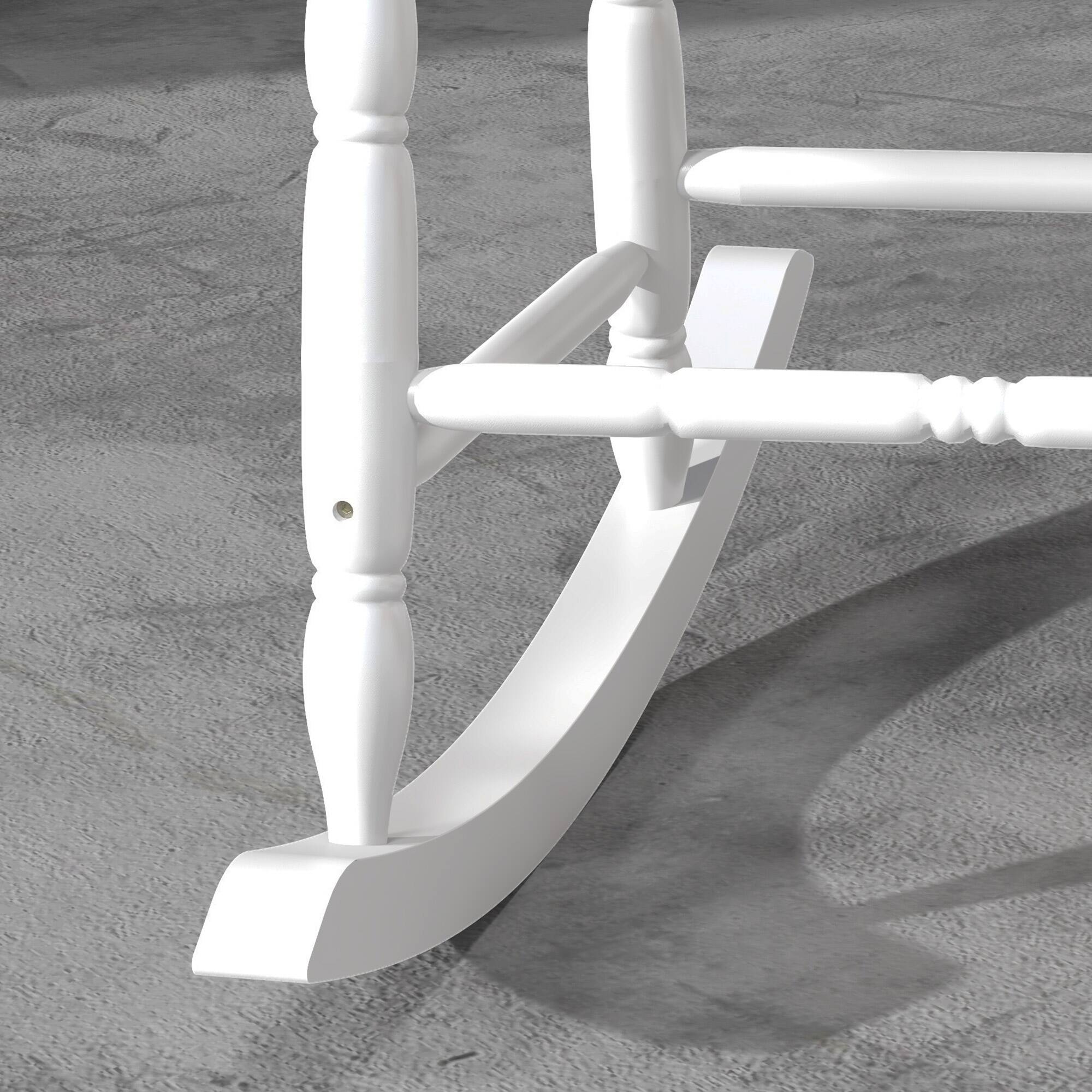 Alt View 8. Outsunny - Outdoor Wood Rocking Chair, 350 lbs. Porch Rocker with High Back for Garden, Patio, Balcony - White.