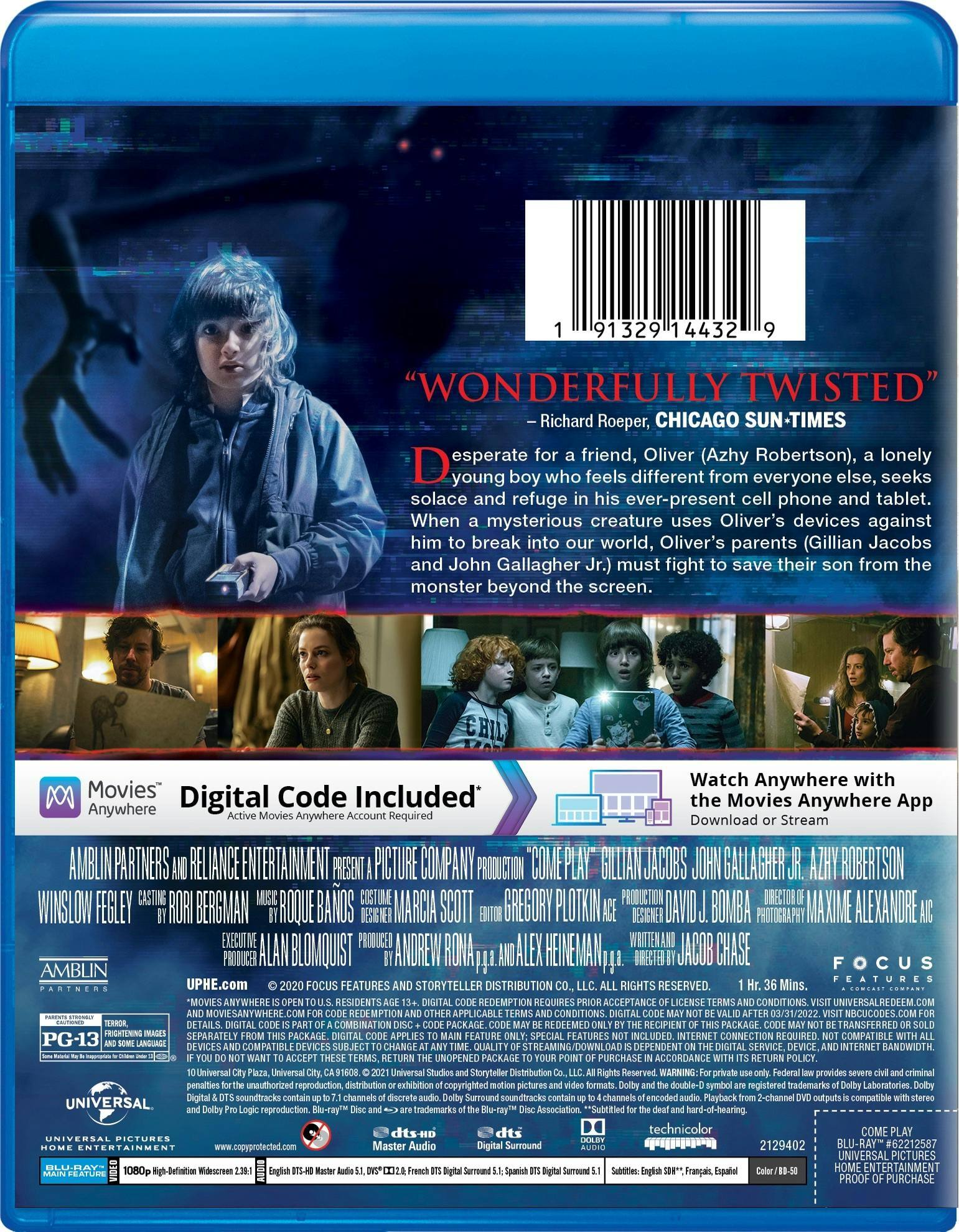 Angle. Come Play (Blu-ray + Digital Copy) [Blu-ray].