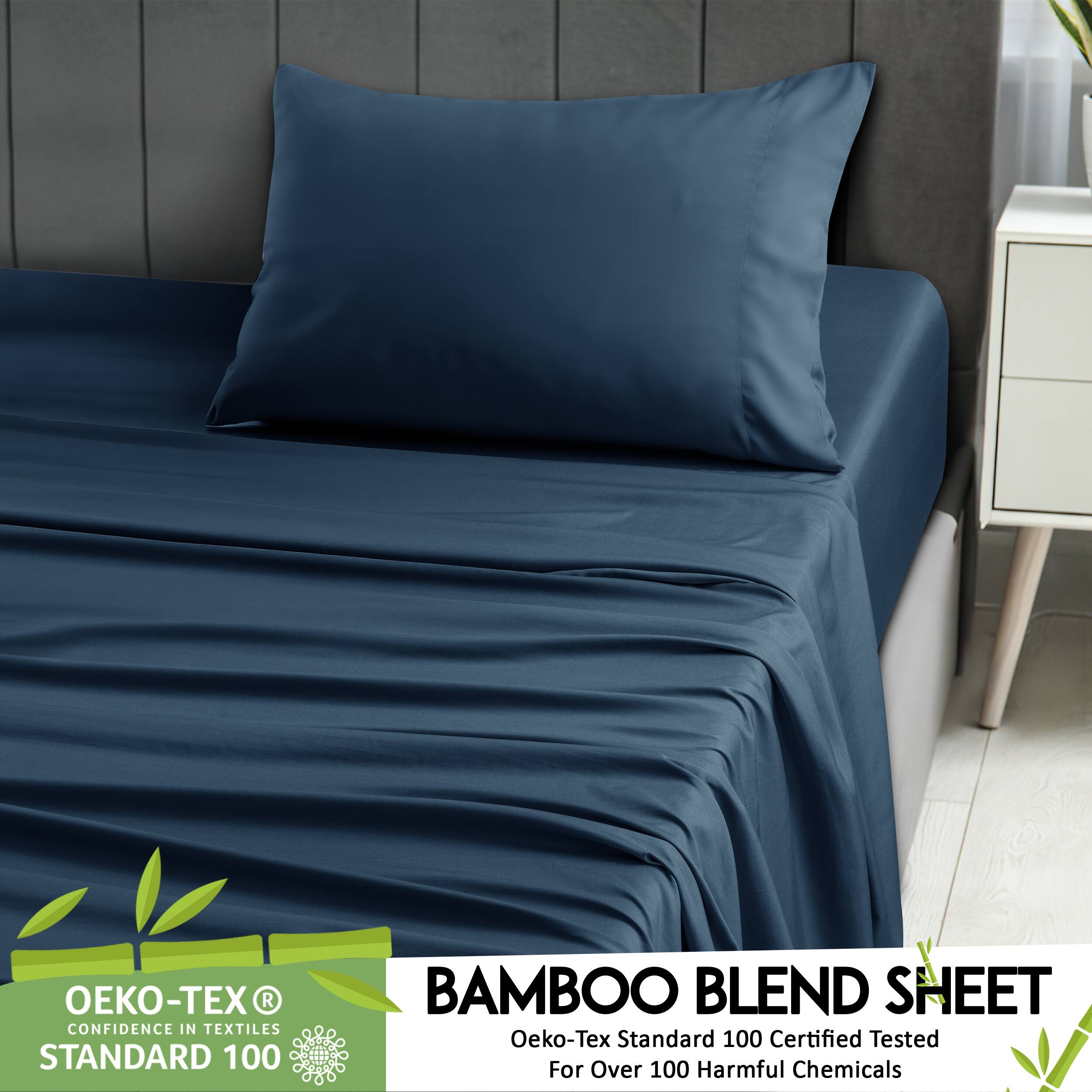 -EX R CONFIDENCE IN TEXTILES STANDARD 100 BAMBOO BLEND SHEET Oeko-Tex Standard 100 Certified Tested For Over 100 Harmful Chemicals