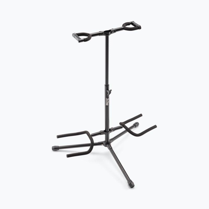 Alt View 6. On Stage Stands - On-Stage GS7221BD Deluxe Folding Double Guitar Stand,Black - Black.