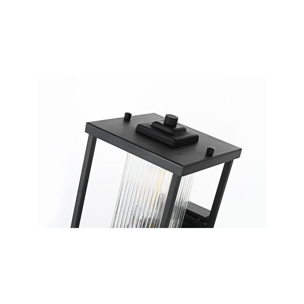 Alt View 1. Elegant Lighting - Dover 7 inch Outdoor Pendant in Black - Black.