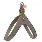 Front. PoisePup - Real Leather Comfortable Step-in Harness for Dogs - Gray.