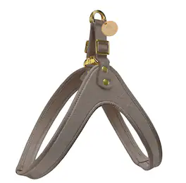 PoisePup - Real Leather Comfortable Step-in Harness for Dogs - Gray