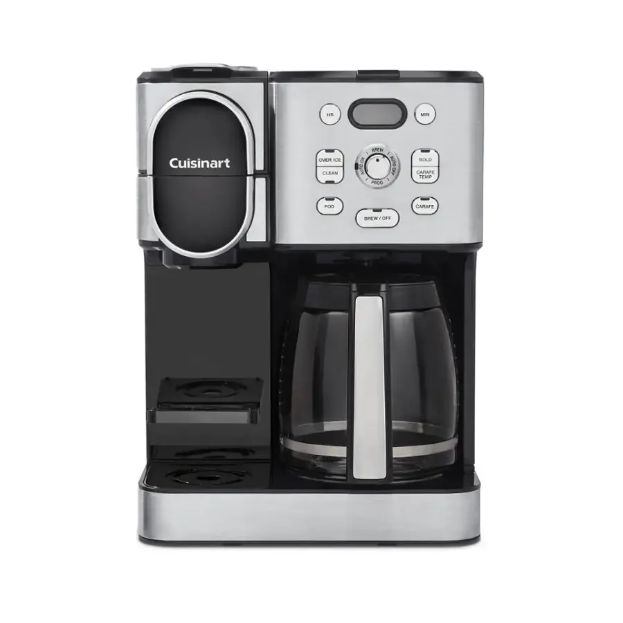 Cuisinart 12 Cup 2 In 1 Coffee Center Coffeemaker Black Stainless Steel 