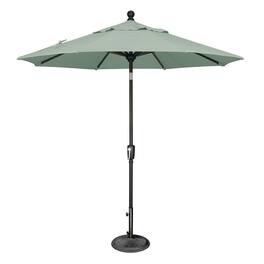 Mondawe - 7.5' Octagon Patio Umbrella Push Button Tilt Black Frame - Spa