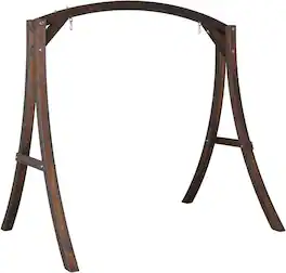 Winado - Wooden Porch Swing Frame Only w/ Curved Arch Top A-Frame for 4/5FT Porch Swing for Indoor Outdoor Garden Patio Backyard - Carbonized