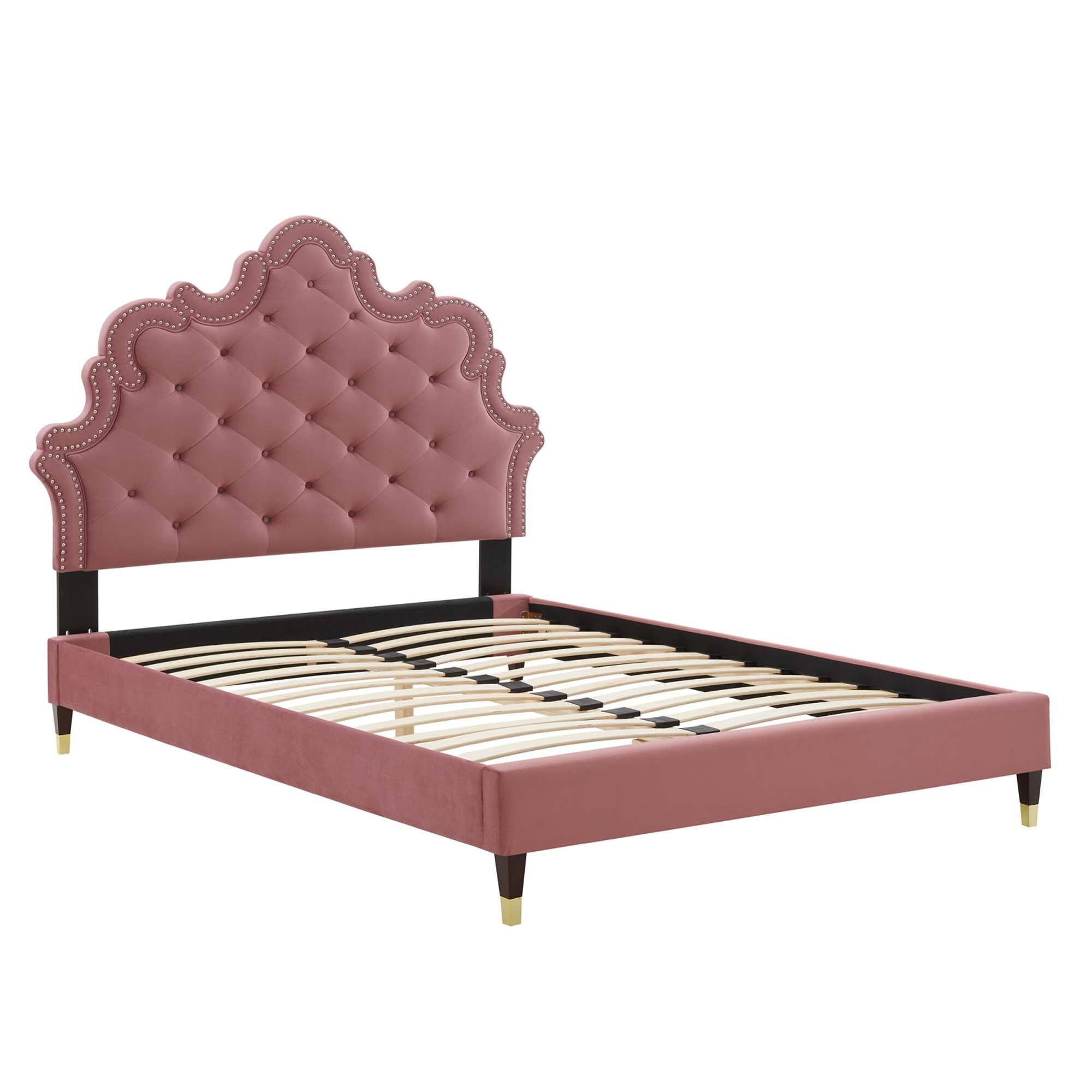 Alt View 1. Modway - Sienna Performance Velvet Full Platform Bed - White.