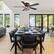 Alt View 1. Breezary - 52'' Flush Mount Ceiling Fan with Light Kit, Low Profile Indoor Crystal Fan, 5 Blades, 6-Speed DC Motor, Remote, Timer - Black with Two-tone Wood Grain Blades.
