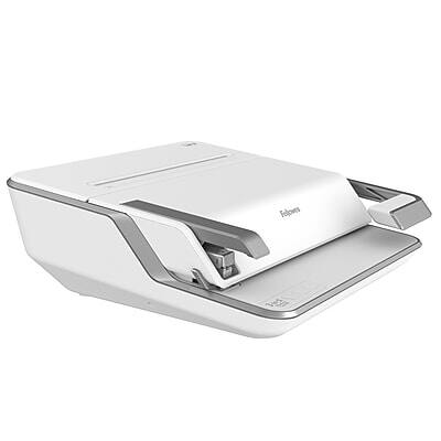Front. Fellowes - Lyra Patented 3-in1 Comb Binding Machine, 30 Sheet Capacity - White/Gray.