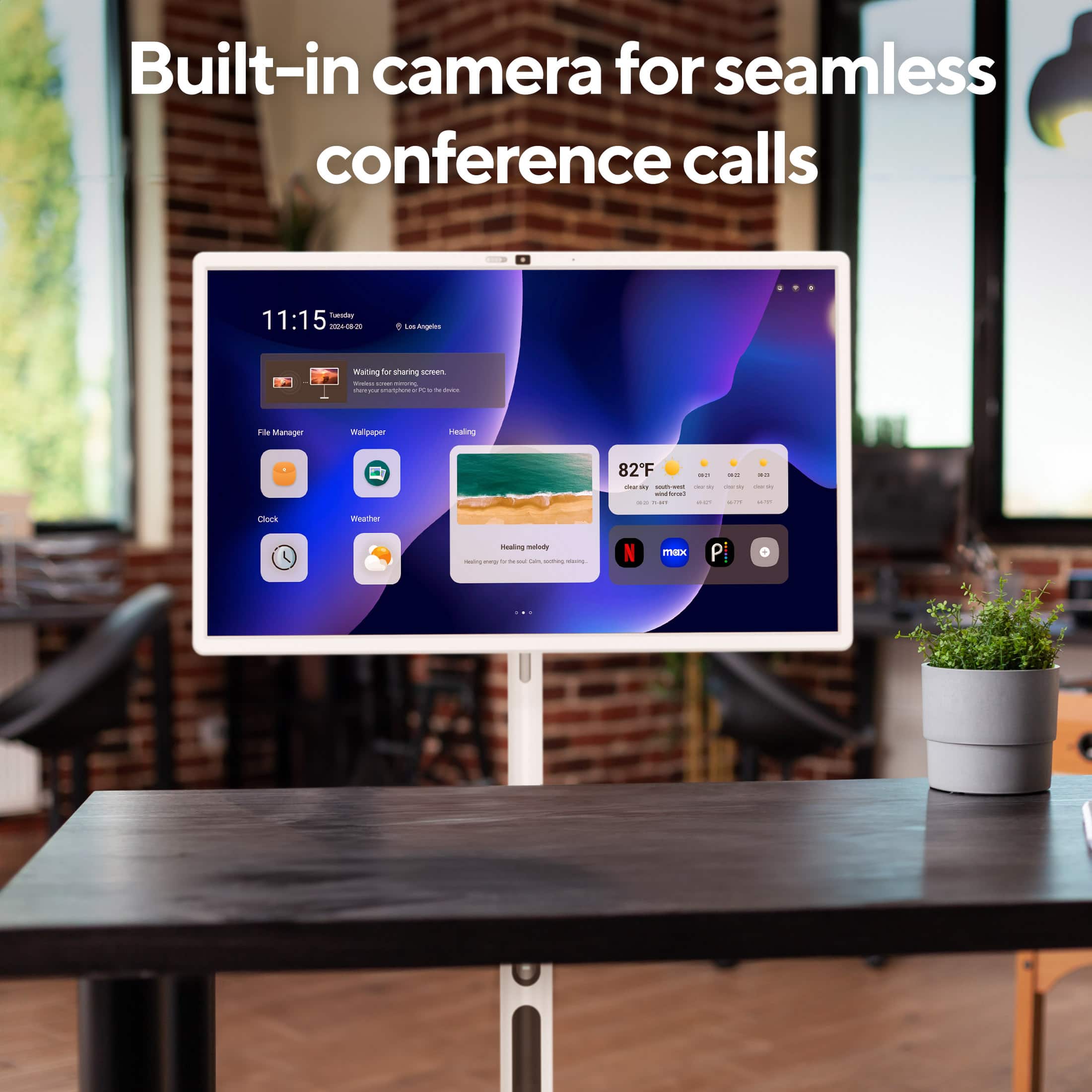 Built-in camera for seamless conference calls.