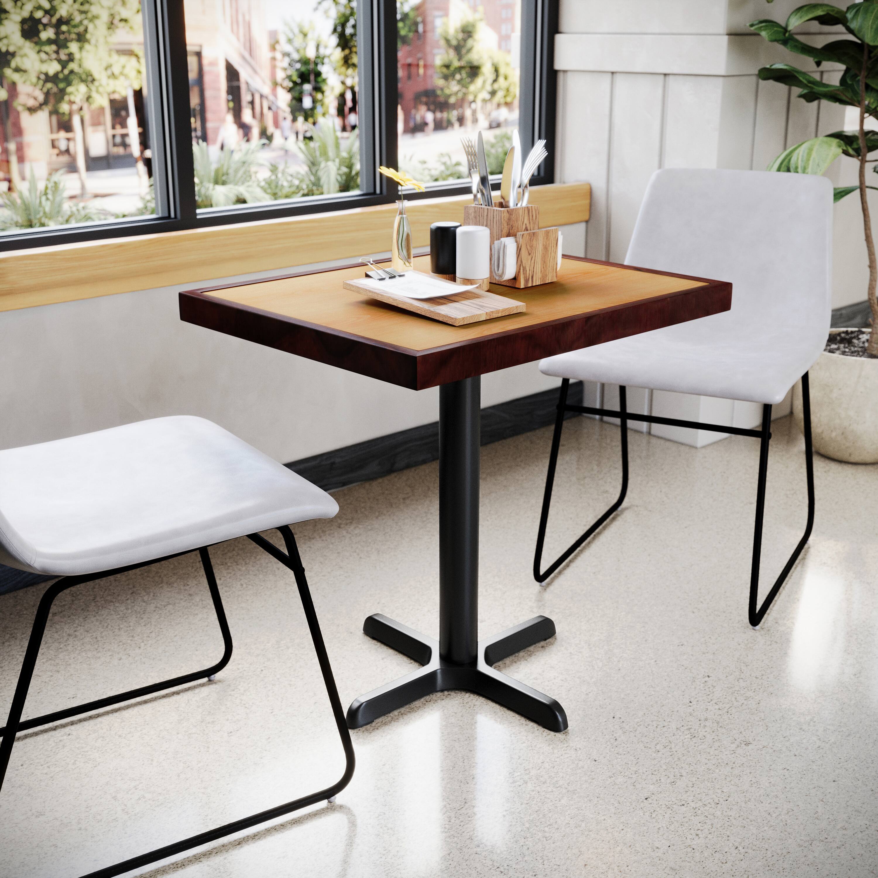 Alt View 1. Emma + Oliver - 24" x 30" 2-Tone High-Gloss Resin Table Top with 2" Thick Drop-Lip - Cherry/Mahogany.