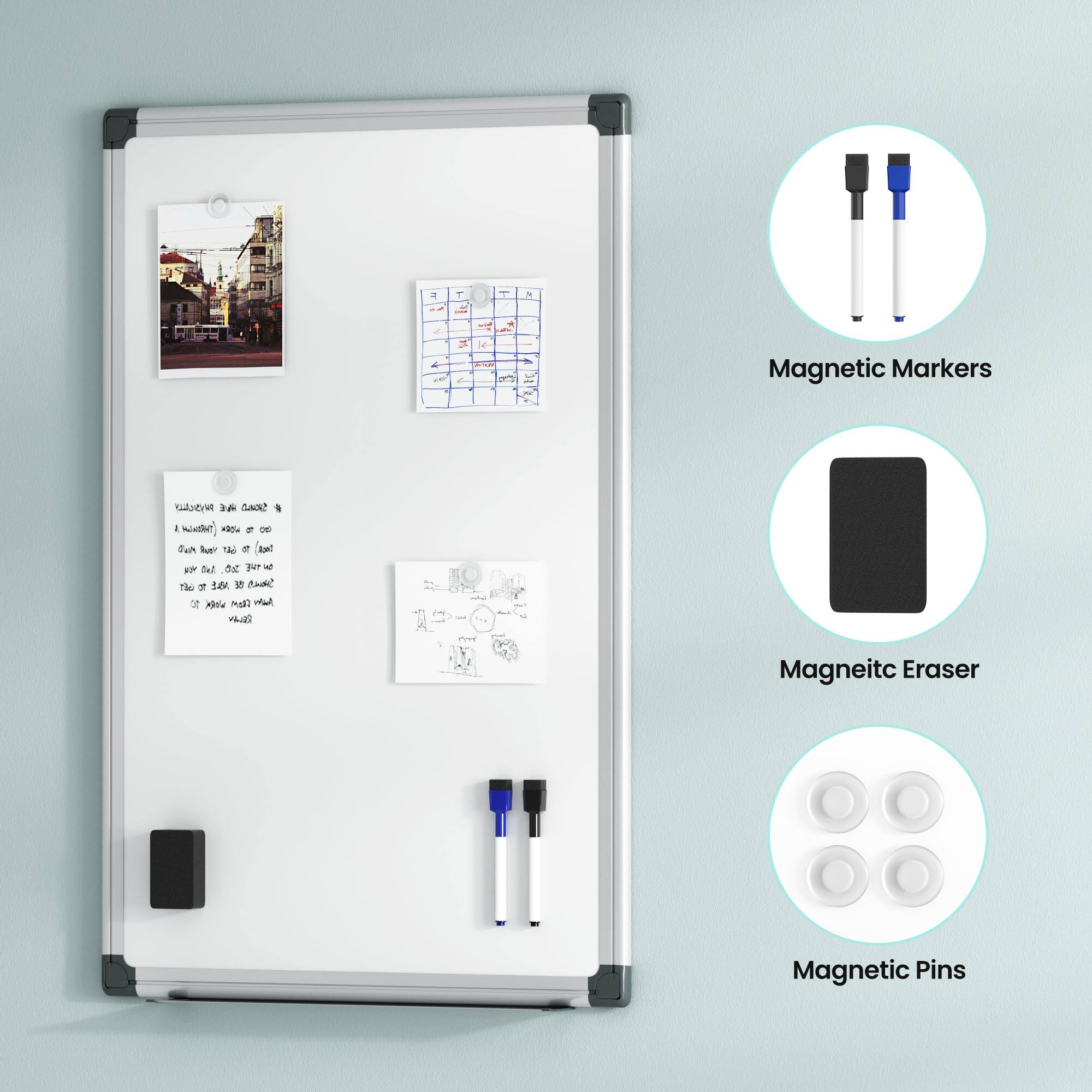 - Magnetic Markers
- Magnetic Eraser
- Magnetic Pins
