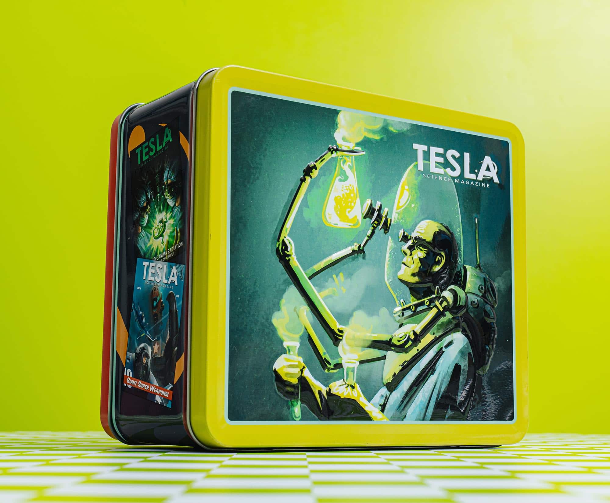 Toynk Fallout Tesla Science Magazine Metal Retro Metal Lunchbox