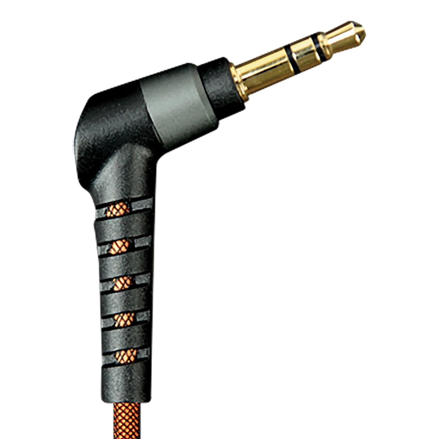 Left. ToughTested - Tough Tested 8 Foot 3.5 mm AUX Audio Cable, Universal Stereo Auxiliary Cord for Car, Smartphone, Tablet and Speakers - Orange.