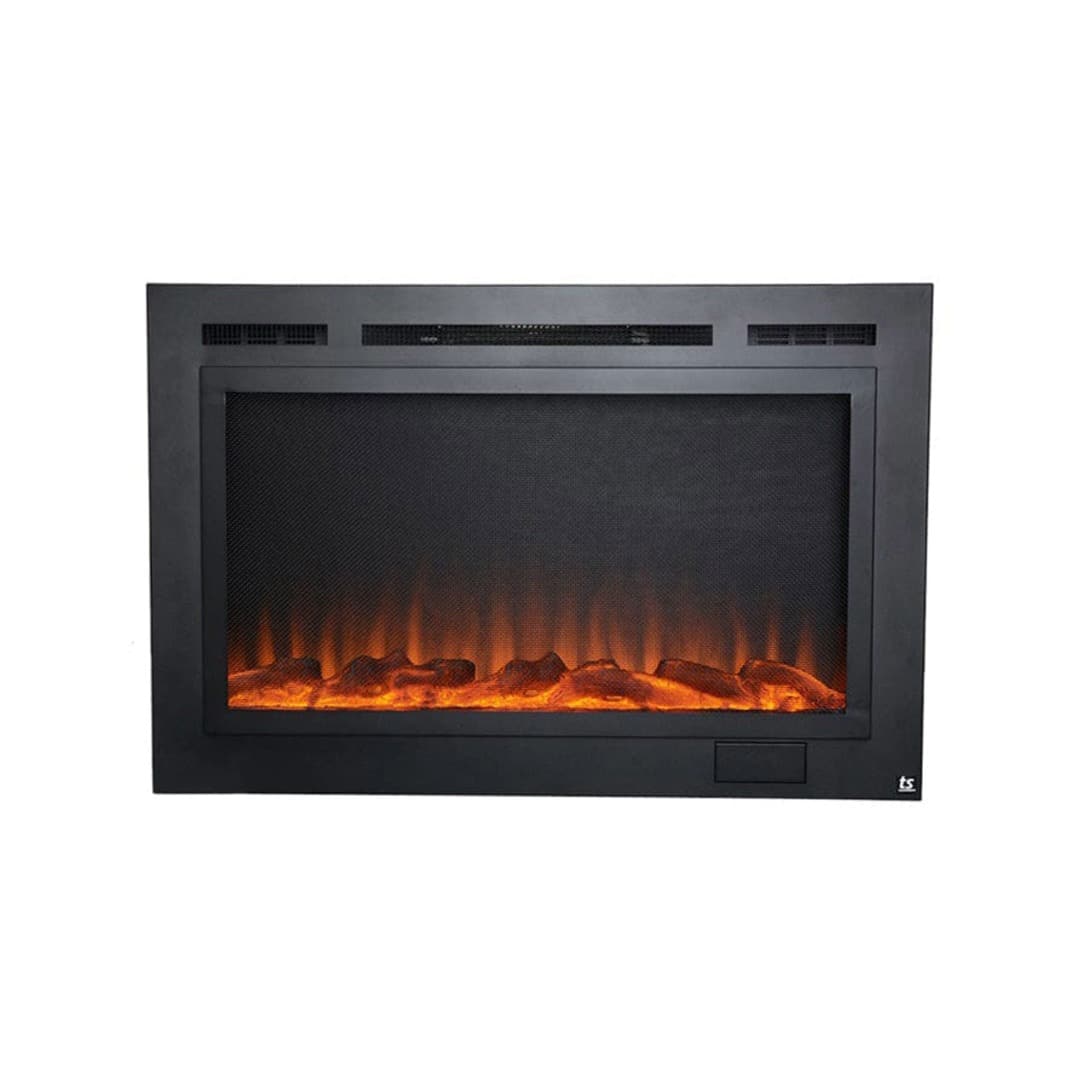 Touchstone Home Products - 40 in. Wall Mounted Recessed Sideline Steel Forte Electric Fireplace 1500W - Black
