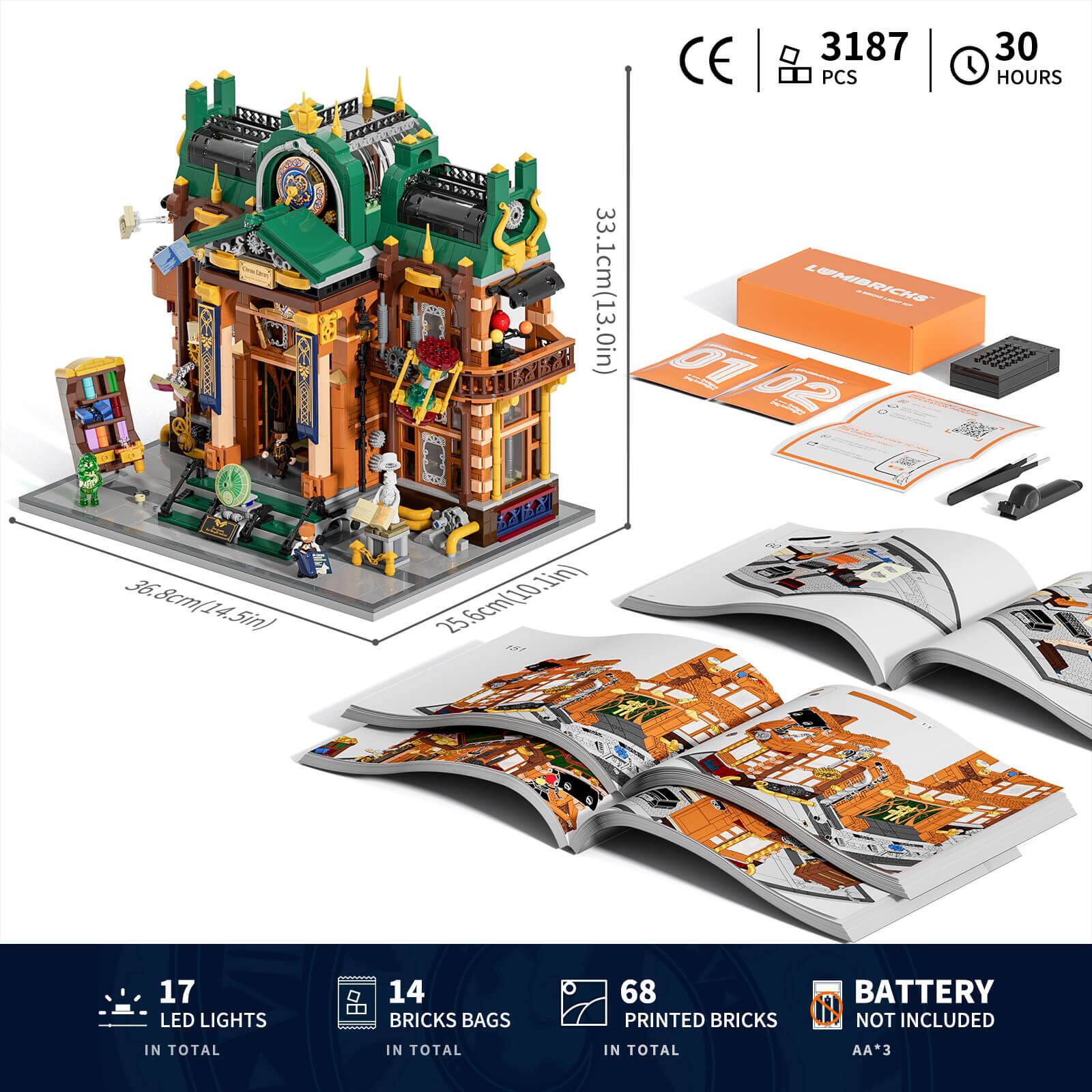 36.8cm(14.5in)  
33.1cm(13.0in)  
25.6cm(10.1in)  
CE 3187 PCS L WMIBRICKS 01 11 02 11  
30 HOURS  
17 LED LIGHTS  
- 14 BRICKS BAGS  
68 PRINTED BRICKS  
BATTERY NOT INCLUDED  
IN TOTAL  
IN TOTAL  
IN TOTAL  
AA*3